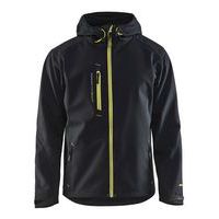 Veste softshell à capuche noir/jaune fluorescent