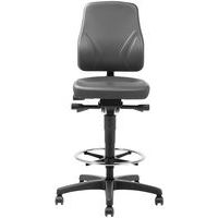 Siège d'atelier ergonomique - Modèle haut sur roulettes autobloquantes - Manutan