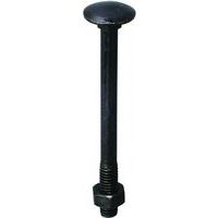 Boulon bois à tête ronde collet carré noir - Boîte de 100 - Norail
