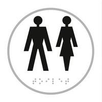 Panneau homme + femme en relief et en braille