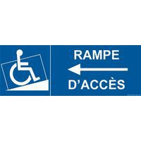 Signalisation rampe accès handicapé flèche à gauche