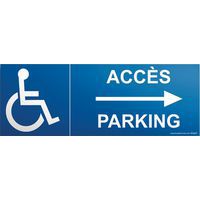 Signalisation accès parking handicapé flèche à droite