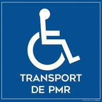 Signalisation adhésif sur la face pour transport de personnes handicapés + picto