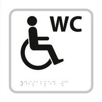 Panneau WC relief et braille + picto handicapé