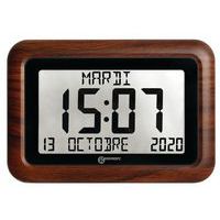 Horloge grand affichage aspect bois