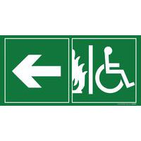 Panneau évacuation pour handicapé sortie de secours gauche