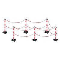 Poteau double chaîne sur socle - Kit 6 poteaux - Manutan