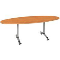 Table ovale plateau mélaminé pivotant Axe - Manutan Expert