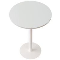 Table de réunion haute Easy Office pied métal Ø 80 cm Blanc - Manutan Expert