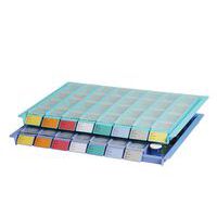 Plateau pilulier 600 x 400 vide bleu