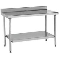 Table de préparation TOURNUS EQUIPEMENT à dosseret et avec étagère L.160 cm