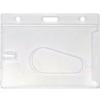 Porte-badge dépoli 1 carte - Transparent - Lot de 100 - Sogedex
