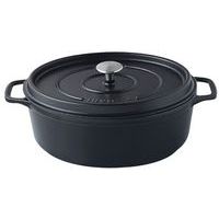 Cocotte en fonte ovale 31 cm -INVICTA- Noire