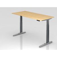 Bureau assis-debout pied aluminium XBHM - 180x80 cm - Hammerbacher