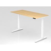 Bureau assis-debout pied blanc série XBHM-180x80 cm-Hammerbacher