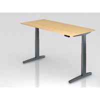 Bureau assis-debout pieds graphite série XBHM-180x80cm-Hammerbacher