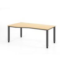 Bureau asymétrique à 4 pieds carrés - 180x100 cm - Hammerbacher