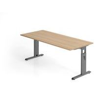 Bureau avec piètement en C - Plateau chêne - 180x80 cm - Hammerbacher