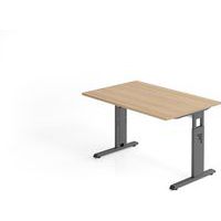 Bureau carré à piètement C - Plateau chêne - 120x80cm - Hammerbacher