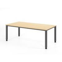 Bureau droit à 4 pieds carrés - 200x100 cm - Hammerbacher