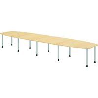 Table de réunion tonneau - 10 pieds argent - 520x130cm - Hammerbacher