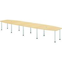 Table de réunion tonneau - 10 pieds chromés - 520x130cm - Hammerbacher