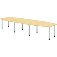 Table de réunion tonneau - 8 pieds argent - 400x130cm - Hammerbacher