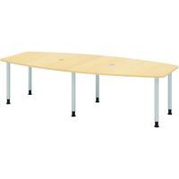 Table tonneau - 6 pieds argent - 220x130 cm - Hammerbacher