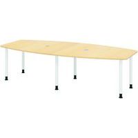 Table tonneau - 6 pieds blancs - 220x130 cm - Hammerbacher