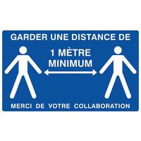 Panneau de signalisation « Garder une distance de 1 m » - Rigide