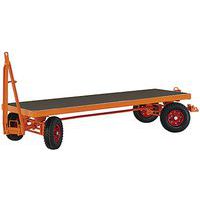 Remorque industrielle tractable avec 4 roues essieux directeurs