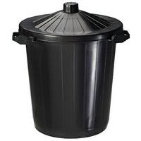 Poubelle de rue noire - 80L - Manutan