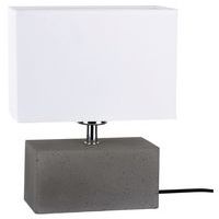Lampe à poser béton gris-rectangular-abat jour blanc-1 ampoule-Strong