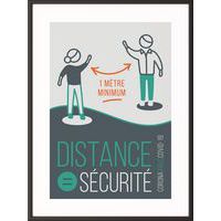 Cadre d'affichage texte Français - Gardez vos distances - Paperflow