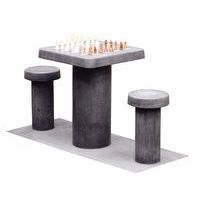 Table d échecs et tabourets 2 personnes béton