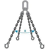 Elingue chaîne acier inoxydable 4 brins crochet œil à linguet - Godet