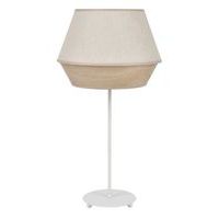 Lampe diamant en coton et effet bois