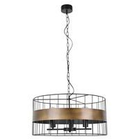 Suspension cylindre en métal filaire noir/bronze