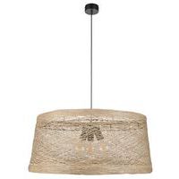 Suspension tambour 3 lumières en ficelle tressée naturel