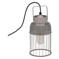 Lampe/Baladeuse nomade en métal filaire peint et tressé Corep