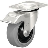 Roulette pivotante inox bandage caoutchouc EasyRoll corps PO - Blickle