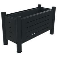 Jardinière ALLUR rectangle métal ajouré gris 7016 - BUTON DESIGN