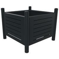 Jardinière ALLUR carrée métal ajouré gris 7016 - BUTON DESIGN