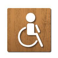 Plaque de porte en bois - Toilettes handicapés - Novap