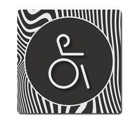 Plaque de porte plexiglas design - Toilettes handicapés - Novap