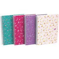 Cahiers flowers spirale 148x210 120 pages + marge - Lot de 20 - Oxford