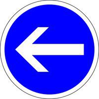 Panneau de signalisation B21.2 Direction obligatoire à gauche - Kelias