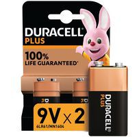 Pile Alcaline 9 V Plus 100 % - 2 unités - Duracell