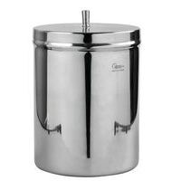Boite à coton en Inox avec couvercle