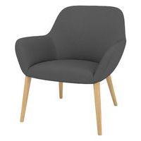 Fauteuil City dossier bas enduit PVC M1 pied bois